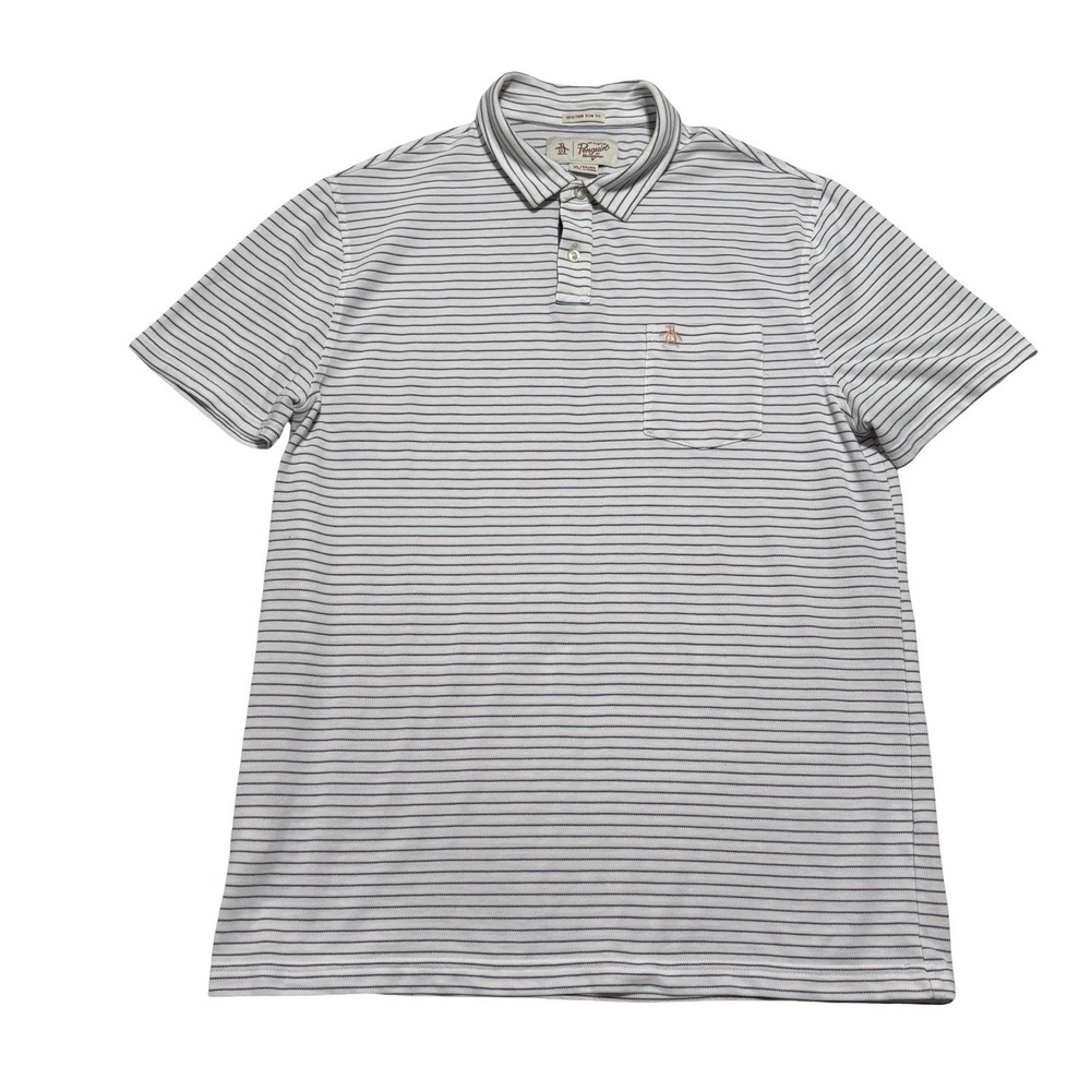 Original Penguin Men's Striped Heritage Slim Fit Polo Shirt Size XL 21.5 x 29